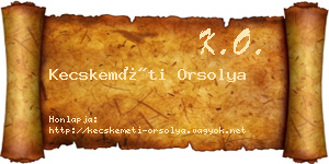 Kecskeméti Orsolya névjegykártya